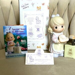 Precious moments 1997 “A special toast to precious moments” porcelain doll#C0017